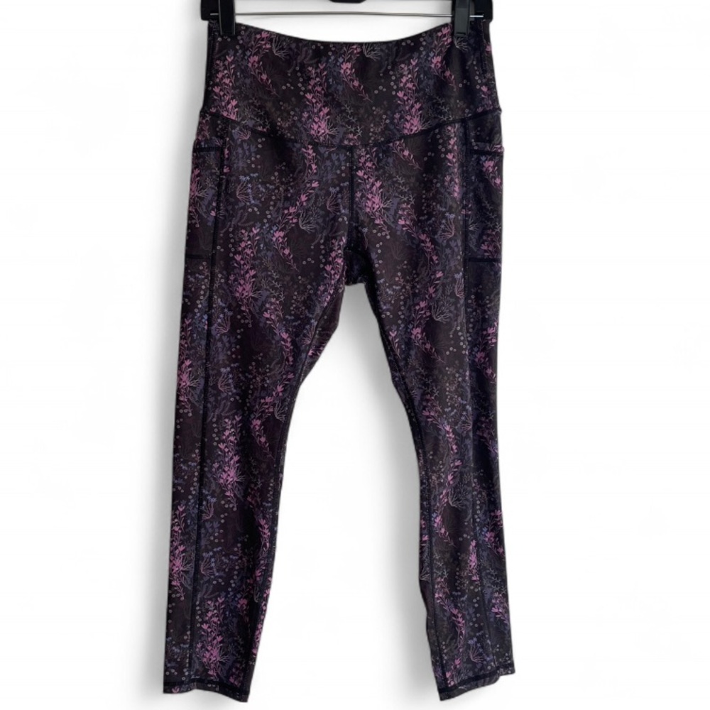 LegEnd Floral Crop Yoga Pants with Pockets Size L